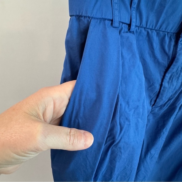 Mare Mare X Anthropologie Cobalt Blue Curved Hem Cropped Wide Leg Pants Medium - Picture 5 of 9